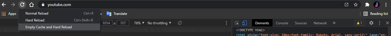Empty Cached Data And Hard Reload